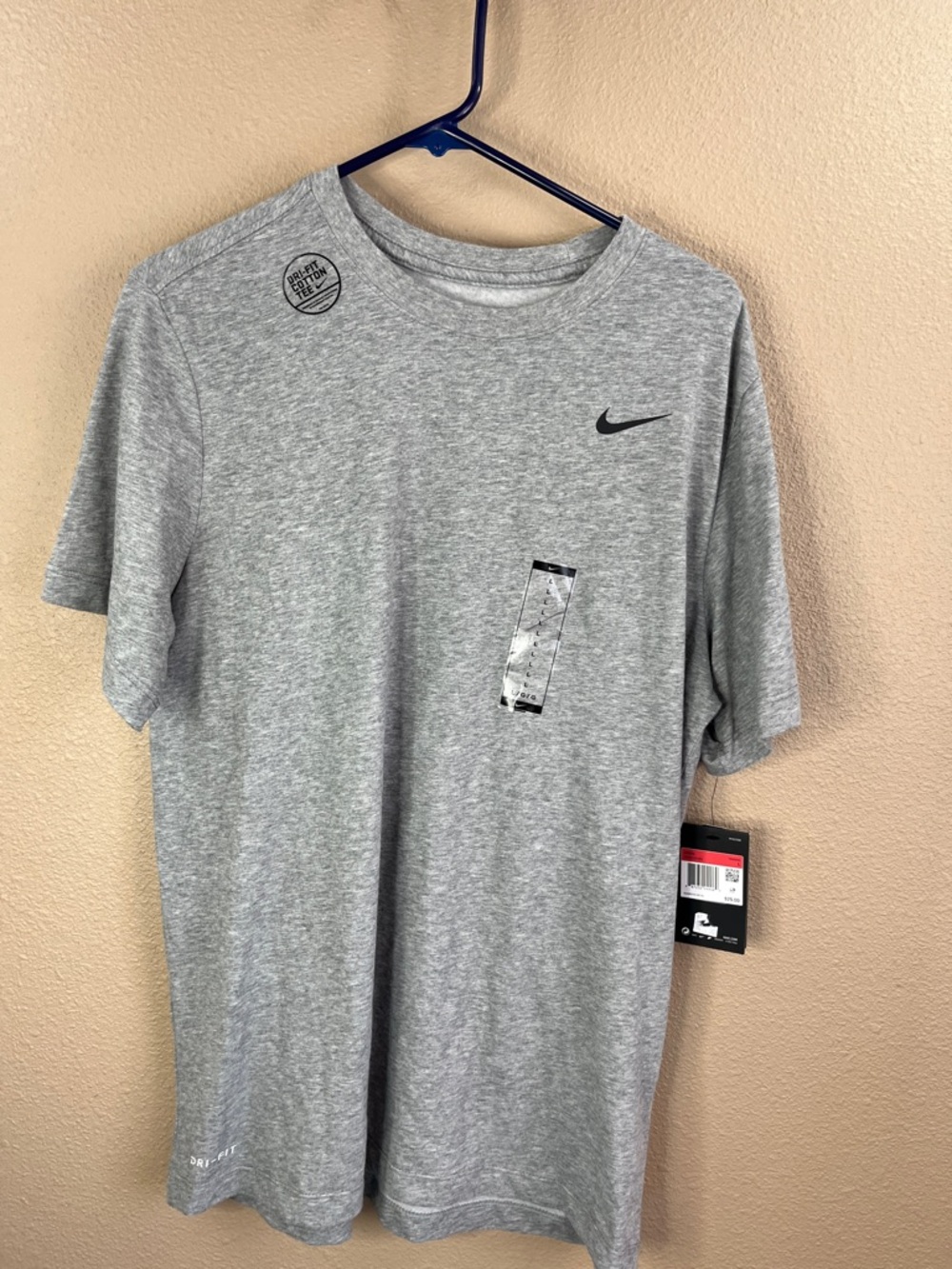 Nike Heather Gray Short Sleeve Dri-FIT Tee - Gray/Black Logo